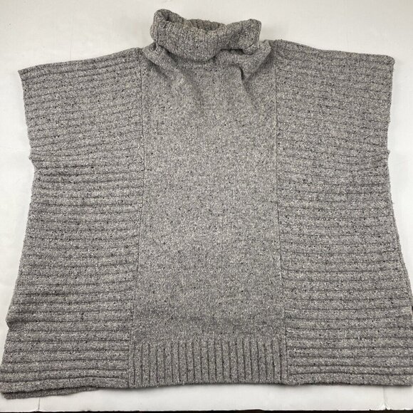 Athleta Donegal Passage Cowl Neck Sweater Poncho Women's XS Wool Blend Pocket - Picture 2 of 8